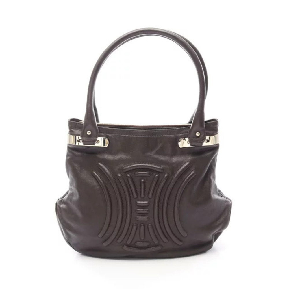 Celine Triomphe Tote Bag Leather Brown